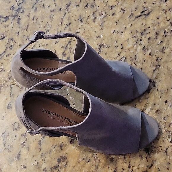 CHRISTIAN SIRIANO OPEN TOE HIGH HEEL ADJUSTABLE ANKLE STRAP SHOE - Picture 11 of 15